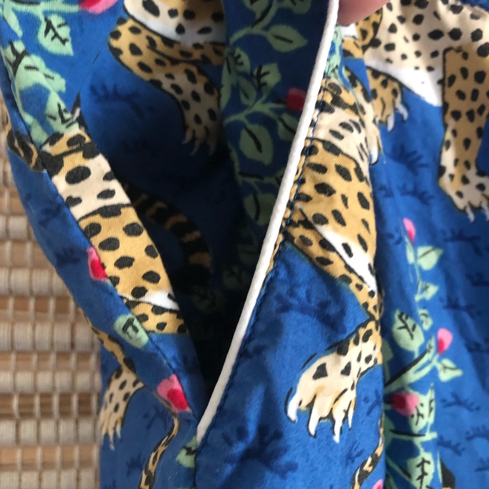 Printfresh Royal Blue Bagheera Leopard & Leaf Print Organic Cotton Pants - Picture 4 of 8